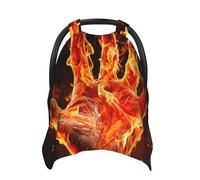 Fire Flame Hand Baby Car Seat Canopy Cover, Multi Use Breathable Nursing Breastfeeding Covers for Mom Soft Stroller Sun Shade Newborn Shower Gift