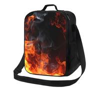 Fire Flame Smoke Lunch Bag for Women Men Reusable Lunch Box for Office Picnic Insulated Lunch Container Leakproof Lunch Tote Bags Portable Lunch Cooler Bag Travel Lunchbox