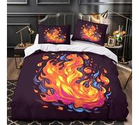 Fire Flames Art Comforter Cover 3D Print Wrinkle-Resistant 3PCs Bed Linen Hidden Zipper Quilt Cover Extra Soft Durable for Teens Youth Adults Women Kids Boys Super king（260x220cm）