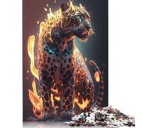 Fire Flames Fantasy Jaguar Puzzles 1000 Piece Puzzles Jigsaw Puzzles for Adults Educational Game Challenge Toy 1000pcs (75x50cm)
