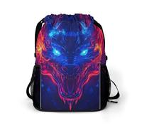 Fire Flaming1 Dragon Gym Bag with Shoe Compartment 30L Backpack