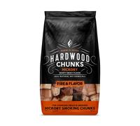 Fire & Flavor Hickory Wood Chunks for Smoking and Grilling - All-Natural, Long-Lasting with a Mildly Sweet Flavor - Large Chunk Wood Chips for Smokers,Red