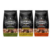 Fire & Flavor Premium All Natural Wood Chunk Bundle for Smokers - Wood Chunks for Smoking - Smoker Wood Chunks - Smoker Accessories Gifts for Men and Women - Oak, Apple, Hickory