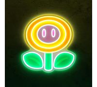 Fire Flower LED Gaming Neon Sign with Dimmable Lighting Modes for Bedroom, Game Room Decor, Kids Room, Man Cave, Wall Decor and Birthday and Father's Day and Christmas Gift USB Connection