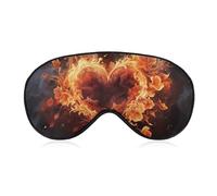 Fire Flowers and Heart Eye Mask for Women & Men, Breathable & Adjustable Eye Cover, Ultra Soft Sleep Mask, Lightweight Travel Blindfold for Airplane, Nap, Night Sleeping