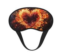 Fire Flowers and Heart Sleep Mask for Side Sleeper Soft Breathable Sleeping Eye Mask Blackout Silk Eye Sleep Shade Cover with Elastic Strap Night Blindfold for Women Men Travel Nap