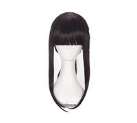 Fire Force Maki Oze Cosplay Wigs Long Black Brown Heat Resistant Synthetic Hair Wig + Wig Cap