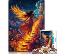 Fire Girl with Wings Jigsaw Puzzles for Adults 1000 Piece Puzzle,Learning Educational Toy for Is Ideal As A Gift for The Whole Family (75x50cm)