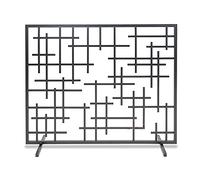 Fire Guard 30.7in Tall Fireplace Screen, Metal Mesh Fire Screen Guard with High Density Mesh, Solid Wrought Iron Fireplace Fence for Outdoor or Indoor Use (Color : Black, Size : 99 x 23 x 78cm)