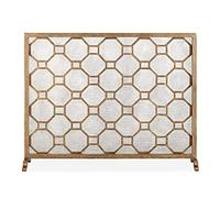 Fire Guard Heavy Duty Wrought Iron Fire Guard Gate, 31.4inch Metal Fireplace Screen Mesh Cover, Indoor Outdoor Safety Fire Place Fence Spark Guard Cover (Color : Gold, Size : 100 x 22 x 80cm)