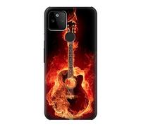 Fire Guitar Burn Case Cover For Google Pixel 5A 5G