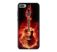 Fire Guitar Burn Case Cover For HTC Desire 12+, HTC Desire 12 Plus