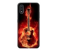 Fire Guitar Burn Case Cover For Samsung Galaxy A01