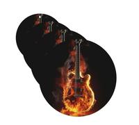 Fire Guitar Car Air Freshener Cards Set of 4 Pieces Long Lasting Hanging Scented Cards Auto Aromatherapy Tablets Personalized Car Fresheners Gifts for Men Women - Lavender Scent