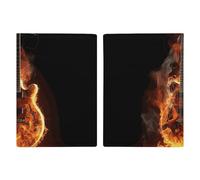 Fire Guitar Passport Holder, ID Card Protector Case Passport Holder with Slot Passports Travel Wallet Document Cover for Women And Men