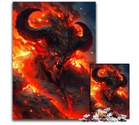 Fire Hell Diablo Balrog Puzzles for 1000 Piece Jigsaw Puzzles Perfect for Teenagers Family Bonding Brain TeaserDIY Home Decor Gift 1000 PCS(38x26cm)