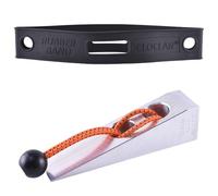 Fire Helmet Band with Wedge Set, Thickened and Flexible Rubber Firefighter Helmet Strap to Hold Flashlight, Handy and Durable 6061-T6 Aluminum Firefighter Wedge to Pair with Halligan or FuBar Tool