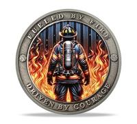 Fire Helmet Challenge Coin, Commemorative Medallion for Courage and Bravery, Thank You for Your Service, Appreciation Gifts for Firefighters and First Responders