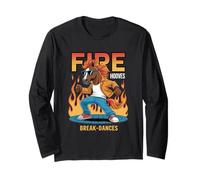 Fire Horse Breakdancing Cool Year of The Horse 2026 Chinese Long Sleeve T-Shirt