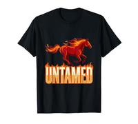 Fire Horse Galloping Mustang Wild Stallion Flames Design T-Shirt