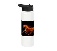 Fire Horse Majestic Equine Animal Flame Graphic Stainless Steel Insulated Water Bottle