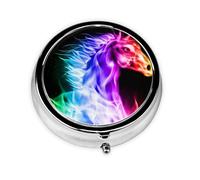 Fire Horse This Small, Round Pill Box is a Portable Travel Medicine Organizer with Three compartments for Storing Daily medications.