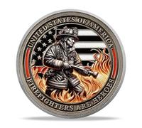 Fire Hose & Firefighter Silhouette Challenge Coin | Honor and Duty Medallion | Appreciation Token for Firefighters & Law Enforcement