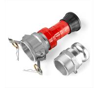 Fire Hose Nozzle,2In NPSH HeavyDuty Industrial Constant Flow Fog Nozzle with 2Pc 2In Camlock Fitting Coupling