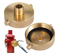 Fire Hydrant Adapter Brass Fitting, 2-1/2 Inch Nst Female To 3/4 Inch Ght Male Hose End, Dual Pin Lugs, Garden Hose Connector For Outdoor Water Supply