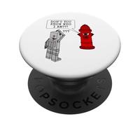 Fire Hydrant Sarcasm, Don't You Know Who I Am? Robot Funny PopSockets Adhesive PopGrip