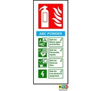 Fire I.D ABC Powder Sign - 1.2mm Rigid Plastic 200mm x 80mm