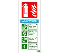 Fire I.D ABC Powder Sign - Self Adhesive Sticker 200mm x 80mm