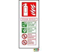 Fire I.D Foam Spray Sign - 1.2mm Rigid Plastic 200mm x 80mm