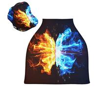 Fire Ice 3D Blue Water Baby Car Seat Cover Canopy Stretchy Nursing Covers Breathable Windproof Winter Scarf for Infant Breastfeeding Boys Girls