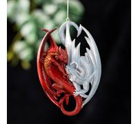 Fire & Ice Dragon Hanging Ornament By Anne Stokes - Fantasy Decor