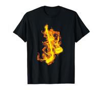 Fire Ice Hockey Stick And Puck Flaming Hockey Player T-Shirt