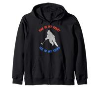 Fire in my heart, ice in my veins hockey tee Zip Hoodie