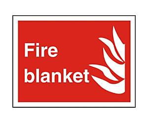 Fire Information Sign Blanket Adhesive Plastic 20 x 30 cm