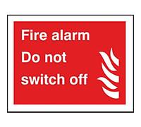 Fire Information Sign Do Not Switch Off Adhesive Vinyl 20 x 30 cm