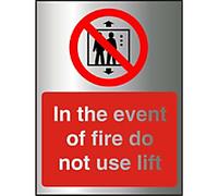 Fire Information Sign Do Not Use Lift Adhesive Acrylic 20 x 15 cm