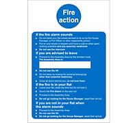 Seco Fire Action - Care Homes Sign, 200mm x 300mm - 1mm Semi Rigid Plastic