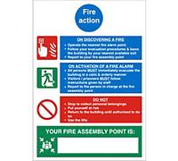 Seco Fire Action - Prisons Sign, 200mm x 300mm - 1mm Semi Rigid Plastic