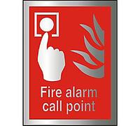 Fire Information Sign Fire Alarm Adhesive Aluminium 20 x 15 cm