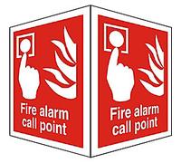Fire Information Sign Fire Alarm Adhesive Plastic 15 x 20 cm