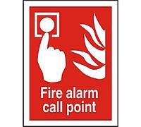 Fire Information Sign Fire Alarm Adhesive Plastic 20 x 15 cm