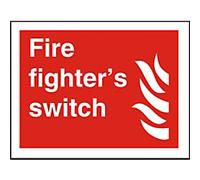 Fire Information Sign Fire Fighter's Switch Adhesive Vinyl 20 x 30 cm