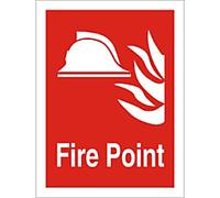 Fire Information Sign Fire Point Adhesive Plastic 20 x 15 cm