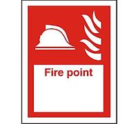Fire Information Sign Fire Point Adhesive Plastic 20 x 15 cm