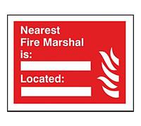 Fire Information Sign Nearest Marshall Adhesive Plastic 20 x 30 cm