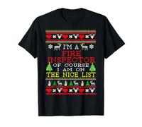 Fire Inspector I'm On The Nice List Ugly Christmas T-Shirt